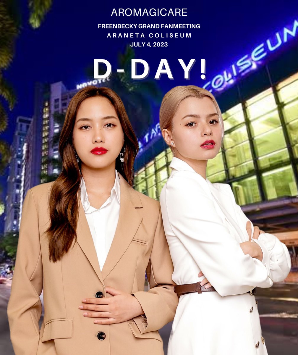 It's D-DAY today!
Freen Sarocha Chankimha and Rebecca Patricia Armstrong, Brand Ambassadors of #Aromagicare to have their largest Fan Meet.

See you at The Big Dome! 🫶🏻🤎🤍

#FreenBeckyAromagicare #FreenBeckyAtTheBigDome 
#srchafreen #BeckysAngels