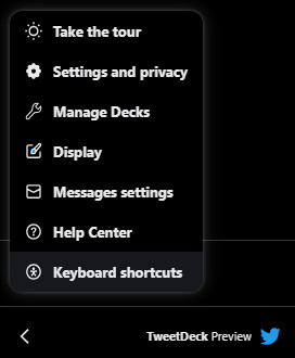 Ph_sail's tweet photo. @sharpshadowXII @TwitterSupport yeah... you can edit the "tweetdeck_version" cookie to contain "legacy" instead of "beta" if your menu looks like mine https://t.co/blg986N9qB