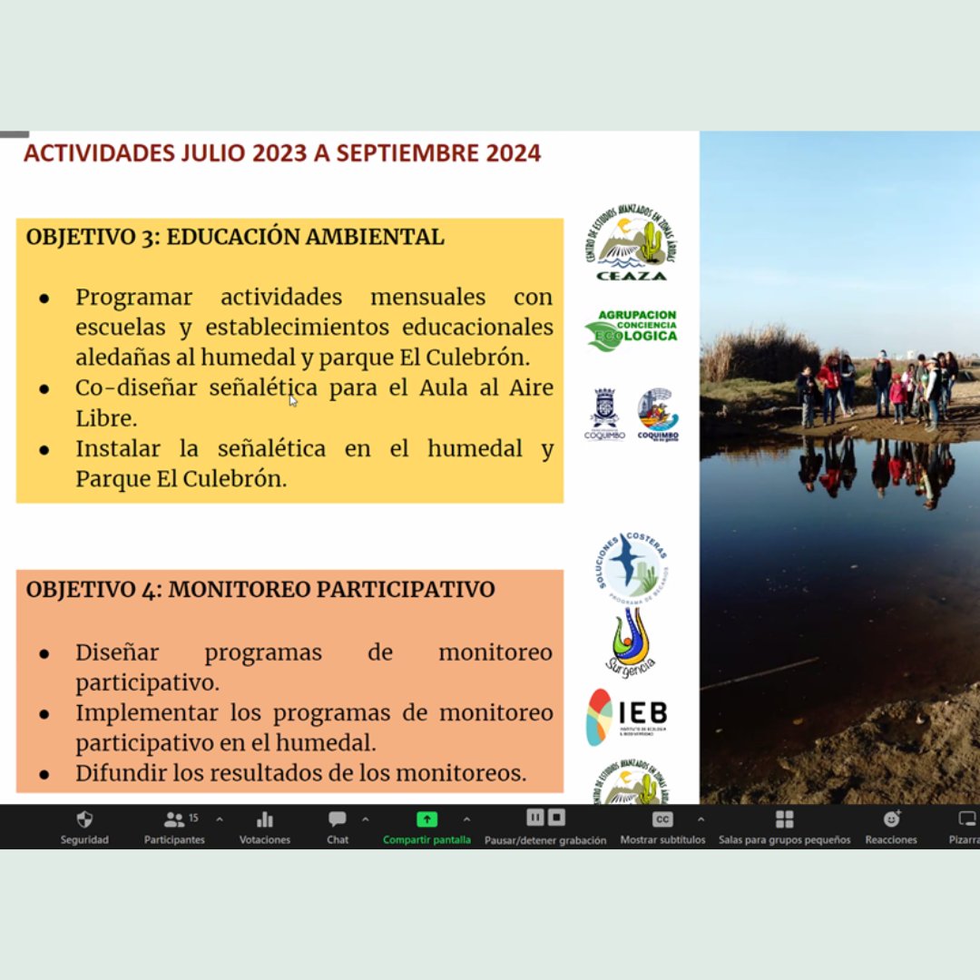 Presentación del proyecto Manejo participativo de la cuenca del Humedal El Culebrón (MAPACULEBRON) 🐍

Hoy realizamos la presentación del proyecto MAPACULEBRON a los socios y organizaciones colaboradoras de esta iniciativa financiada por el 3° Concurso Humedales Costeros 🌾