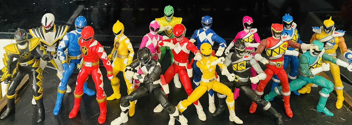 The completed Dino teams for #powerrangers #lightningcollection - #mmpr #mightymorphinpowerrangers #dinothunder #dinocharge