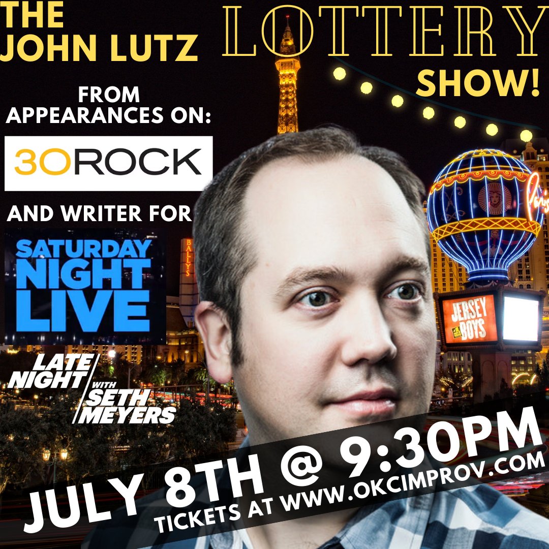 okcimprov's tweet photo. John Lutz is performing at OKC Improv! You know him as J.D. Lutz on the NBC hit show 30 Rock! The very hilarious John Lutz is performing 2 shows at OKC Improv this weekend! For tickets, visit https://t.co/ijN9S54CfC. #PlazaProv https://t.co/7Q83TTFpLa