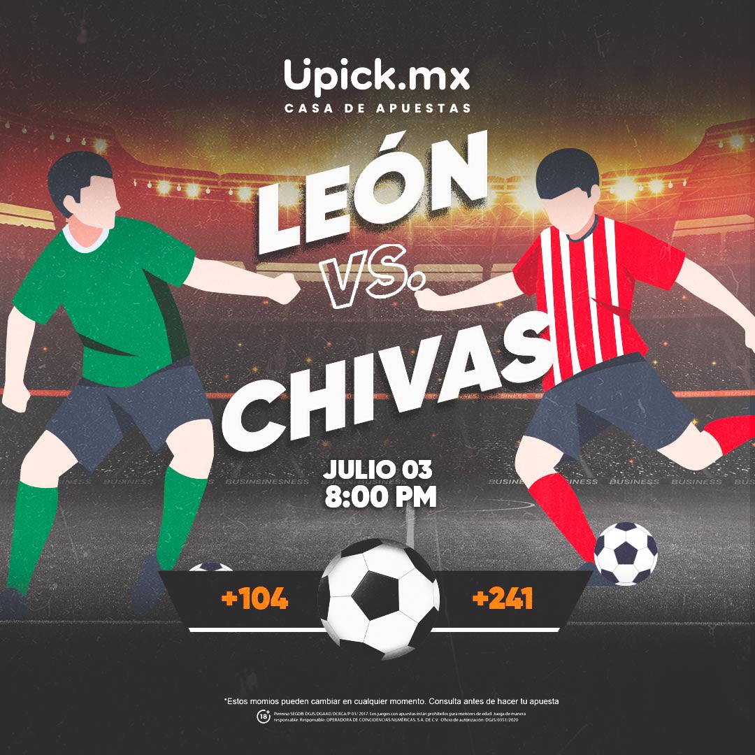 upick_mx's tweet photo. Las Chivas debutan hoy visitando a León en lo que pinta para ser un partidazo. 😮‍💨

¡Métele a tu favorito en Upick!
-
-
#Upick #LaCasaDeLosTorneos #ApuestaConUpick #ApuestayGana #ApuestaDeporitva #GanaConUpick #UpickSports #MeteleAlFutbol https://t.co/zd3ZpVCfib