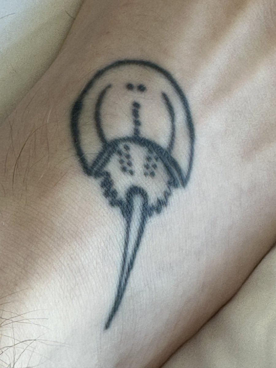 @TylerFoust13 @PelagicGear @Columbia1938 @HukGear I have this horseshoe crab line tattoo on top of my right foot but if you draw a horseshoe crab foustling I’ll put it on my left foot

This one has a crazy story tho, we might need to spice it up, like give you the tattoo gun to draw directly on my foot live at the next NFT NYC
