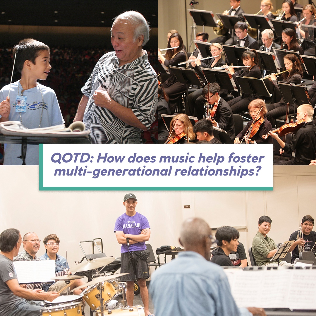 💡Question of the day: How does music help foster multi-generational relationships?

Read our new blog to learn how our local music organizations are contributing to an age-friendly community.

Music Build Bridges Between Honoluku's Generations 👉️ hiyouthsymphony.org/music-builds-b…