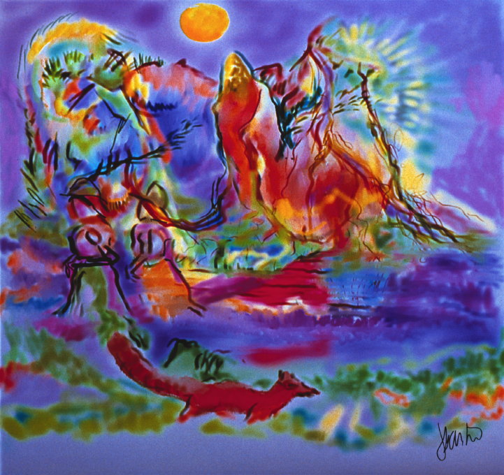 Love the helmets, didn't get one on drop...sharing some early digital art...Junglescape (1992) by <a href="/jerrygarcia/">Jerry Garcia</a>