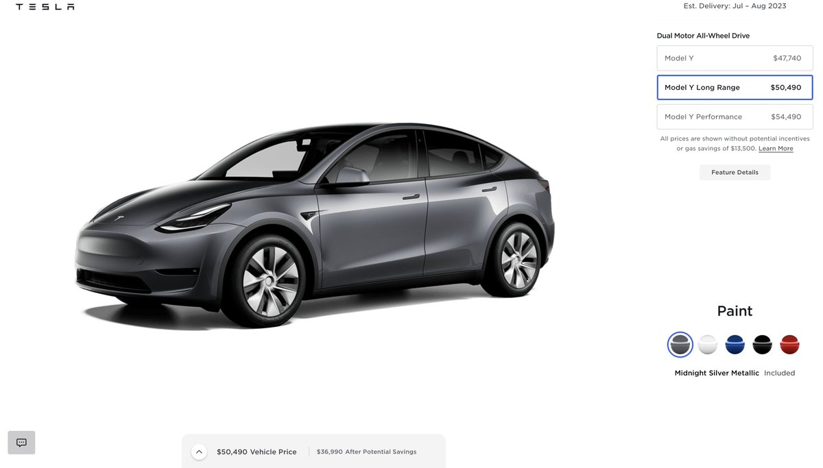 SawyerMerritt's tweet image. BREAKING: @Tesla has changed the free color option in North America for the Model Y &amp;amp; Model 3 to Midnight Silver (from White). The White color option is now $1,000 (it was free before).

All other colors options and prices are the same. No change to Model S/X pricing/options.