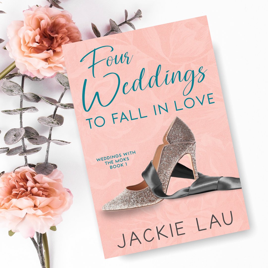 Here's the new cover for Four Weddings to Fall in Love! Out July 25. Preorder: AMZ: bit.ly/3WYTVG9 Kobo: bit.ly/3oN7X1b B&N: bit.ly/3ClgYBv Apple: bit.ly/3oSnInt Cover by Sarah Kil Creative Studio.