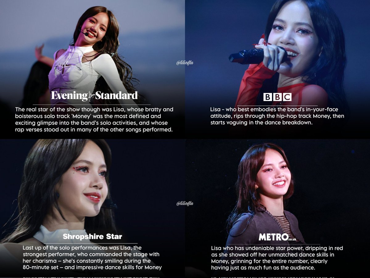 หนังสือพิมพ์และสำนักข่าวชั้นนำของอังกฤษยกย่องการแสดงที่ระเบิดพลังของ #LISA ในเทศกาลดนตรีไฮด์ปาร์ค
เนี่ยจะมาเหมือนกันไม่ได้💅🏻

ACE LISA AT HYDE PARK
#LalisaLiveAtBST2023
#BLACKPINKxBSTHydePark