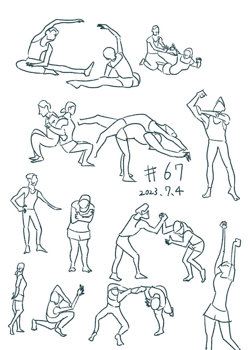 #67
いつもよりも大袈裟に描くことを意識してみた。もっと誇張しても面白いかも。
手の方は握りや添え方で強弱の表現のコントロールができることを知った。感情の表現にも落とし込めるようにしたい。
#ジェスドロ #絵の練習 https://t.co/ygzzK2Eaoh