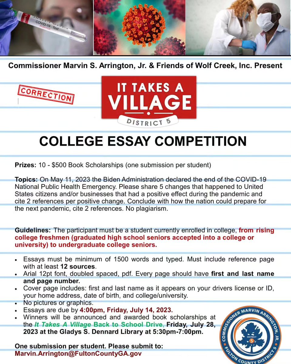 Attention College Students that live in Fulton County or attend colleges/universities in Fulton County! 

fultoncomm5 #Write2Rise #Scholarships #Scholars #Student #Students #ApplyNow  #YouthDevelopment #Wri...

See more at W2R.org!