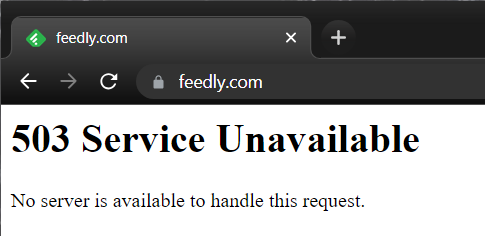 mruef's tweet image. Hmm, @feedly is down for more than an hour. This is unusual ... #feedly