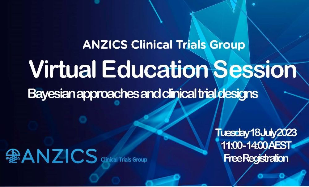 ANZICS CTG - Register for the free virtual education session- Bayesian approaches and clinical trial designs - mailchi.mp/anzics/anzics-…