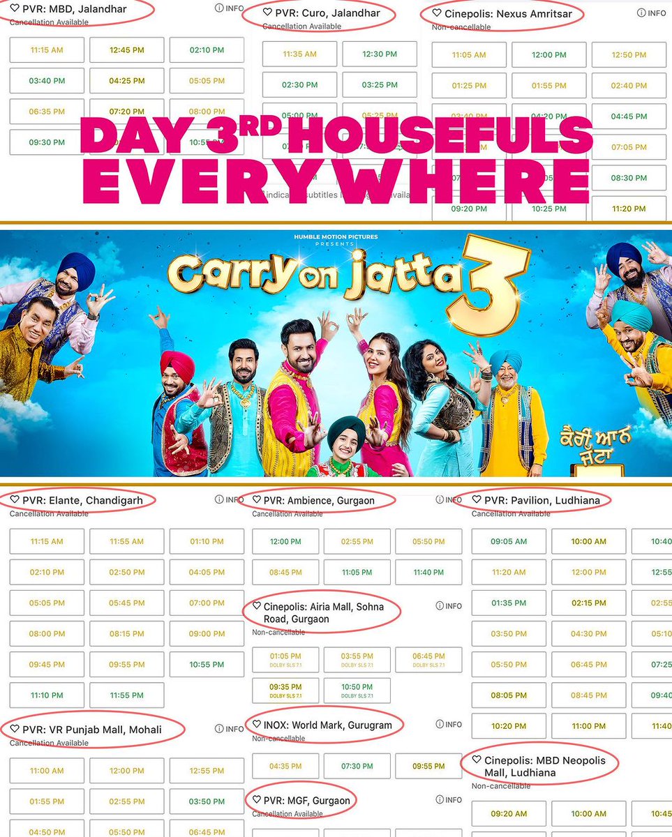 FactsOldSchool's tweet photo. Houseful Everywhere

#CarryOnJatta3 now in cinemas, go &amp; watch with your family

#carryonjatta3 in cinemas Now  #Carryonjatta3 #29thJune2023

@GippyGrewal @bajwasonam @binnudhillon  @karamjitanmol  @Iamkavitak @iamshindagrewal @GurpreetGhuggi @NareshKathooria @BPraak https://t.co/tKOlQybd6C
