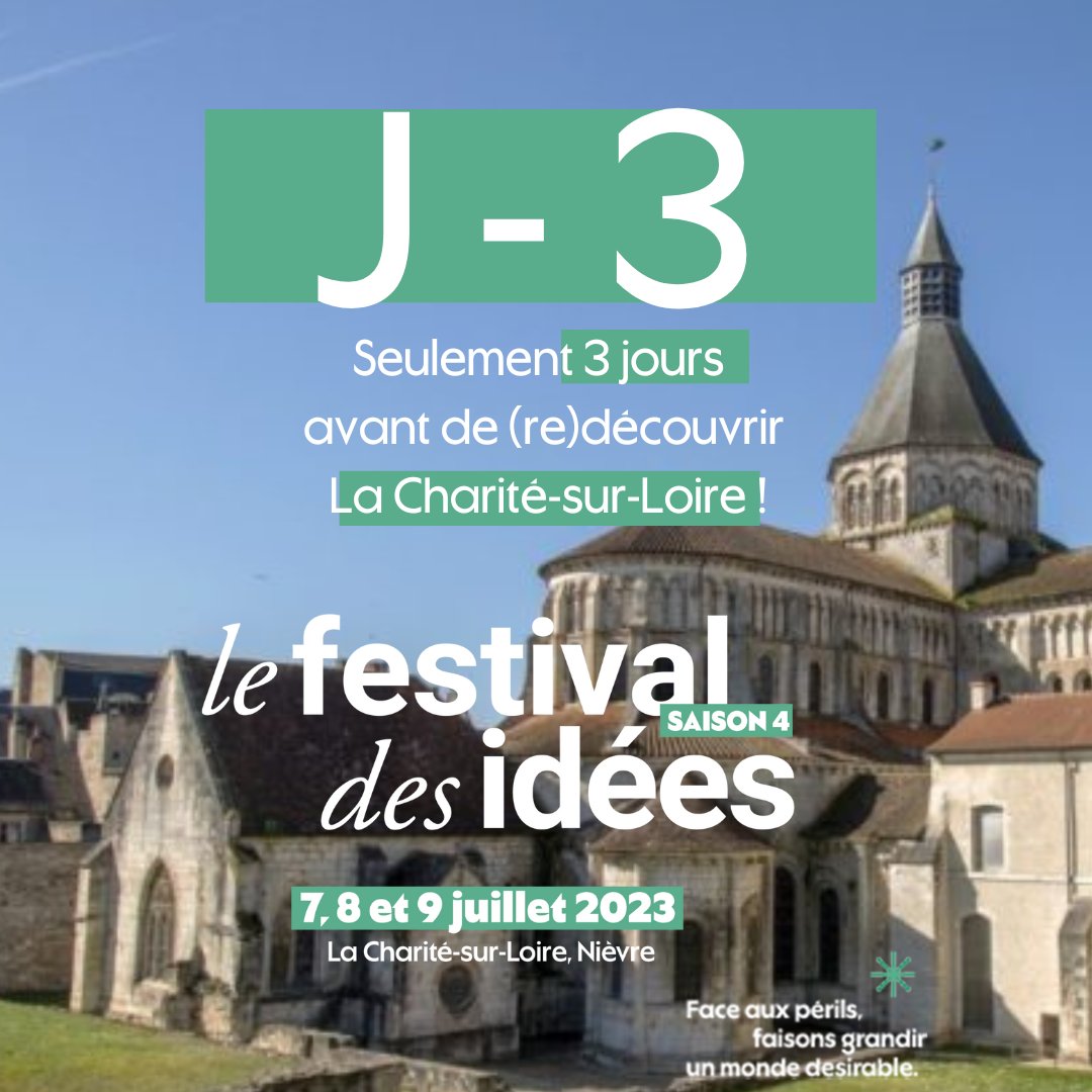 festival_idees's tweet photo. ⏳ J - 3 avant avant de (re)découvrir La Charité-sur-Loire les 7, 8 et 9 juillet, les débats inversés, les débats issus des quartiers populaires, les solutions qui marchent, les think tanks !
Pour s'inscrire et soutenir le Festival : https://t.co/NJ0EU6QaTU
#fdi2023 #lfdi2023 https://t.co/FT1sMVQyc0