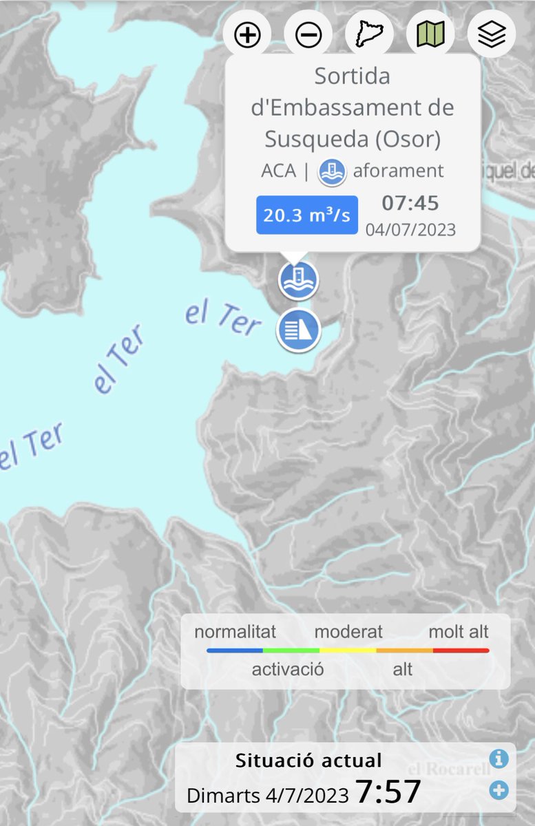 Estan desembassant Susqueda a raó de 20 m3/s . Es a dir a raó , de 2 vegades del consum total d’aigua de tot el pais.  

Però sequera.