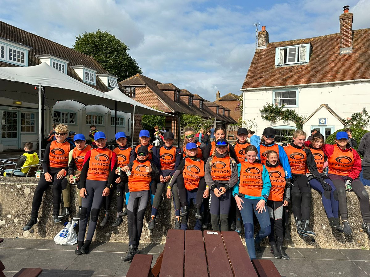 PriestlandsSch's tweet image. Day 2 of the National Schools Championships for Team Priestlands. Good luck everyone! Huge thanks to our sponsors @TyphoonInternational and @Hurstcastle (marine and catering) #Teamlymo