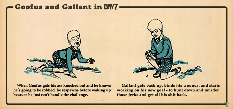 Goofus and Gallant in DayZ. Thinking about making a series of these repurposed old comics for DayZ.  #DayZ