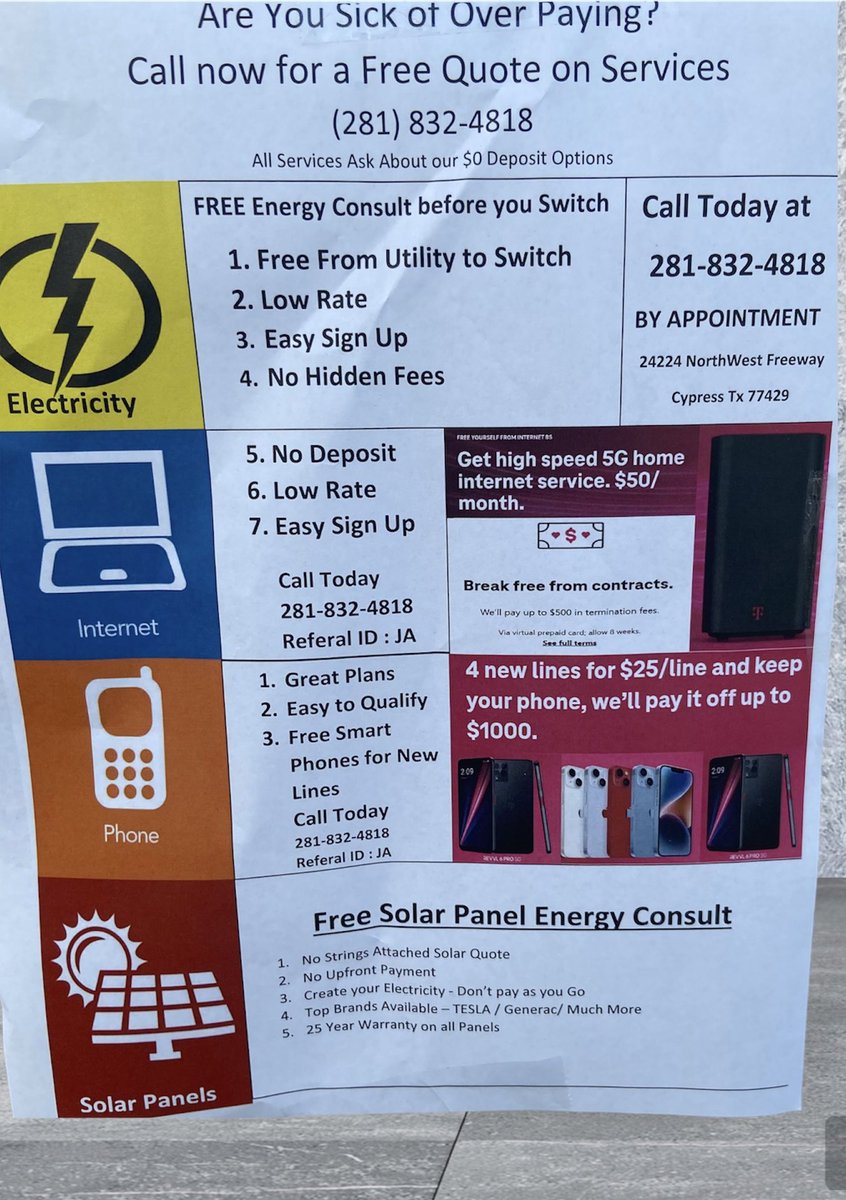 OnTheGoMobileN1's tweet photo. Are you sick of overpaying for your electricity, internet and cell phone services please call (281) 832-4818.  They provide advanced internet/wifi to surf the internet, affordable cell phone plans, and tablet technology.
#tablets #phoneplans #energysolutions #houston #callus https://t.co/sXbnRKSwAv