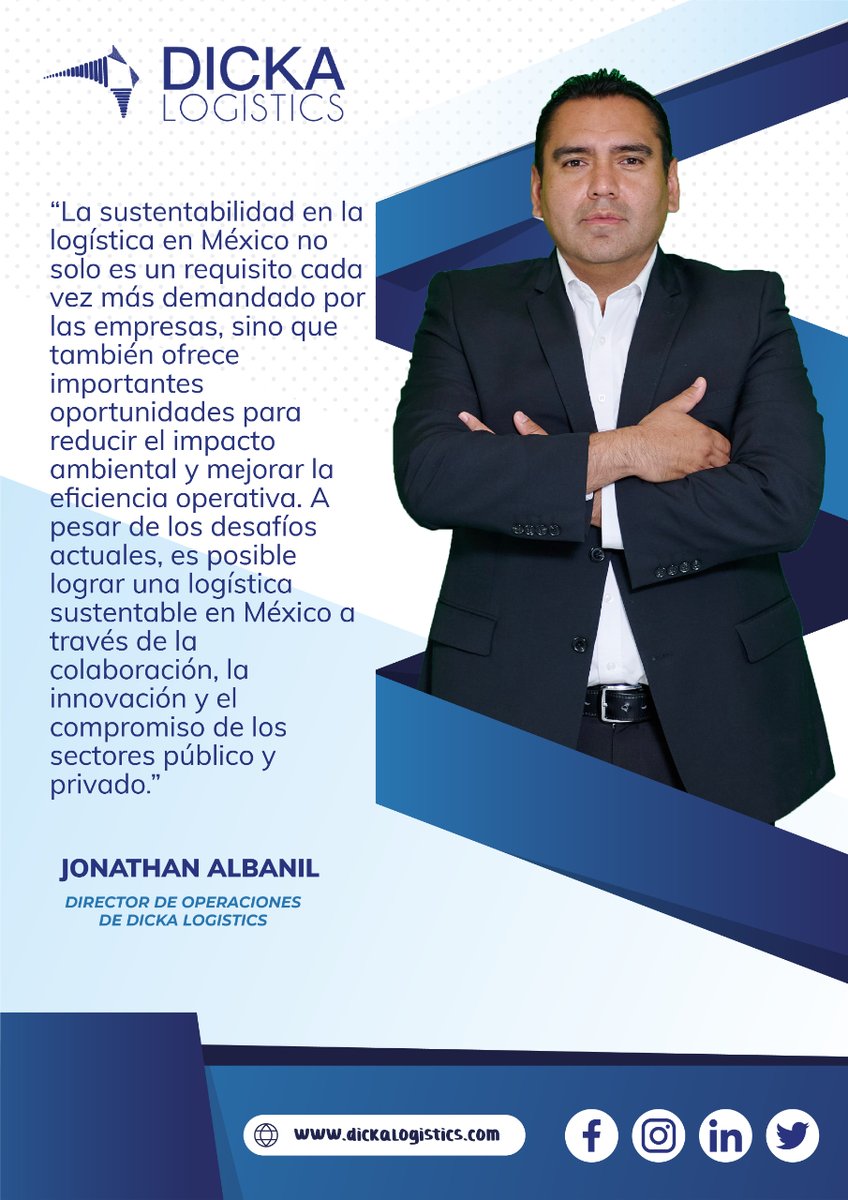 dickalogistics's tweet photo. Te invitamos a leer el artículo de nuestro Director de Operaciones @JonathanAlbanil, donde nos habla sobre "El verdadero impacto de la sustentabilidad en la logística" 
https://t.co/nfEz52oAFr

#MexicoBusinessNews #ExpertOpinion #supplychain #SustainabilityInLogistics https://t.co/WX6PHt29Ad