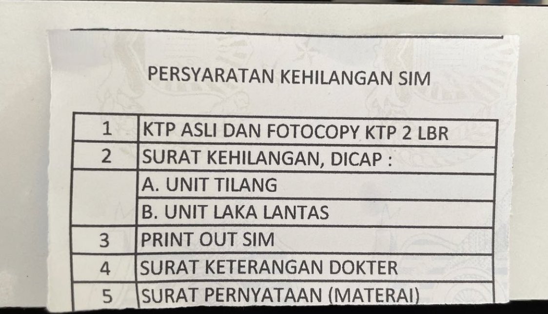 hantyumi__'s tweet photo. Paling diluar nagreg ini sih bang, ngurus kehilangan SIM syaratnya harus print out SIM https://t.co/TNn2c34yEA