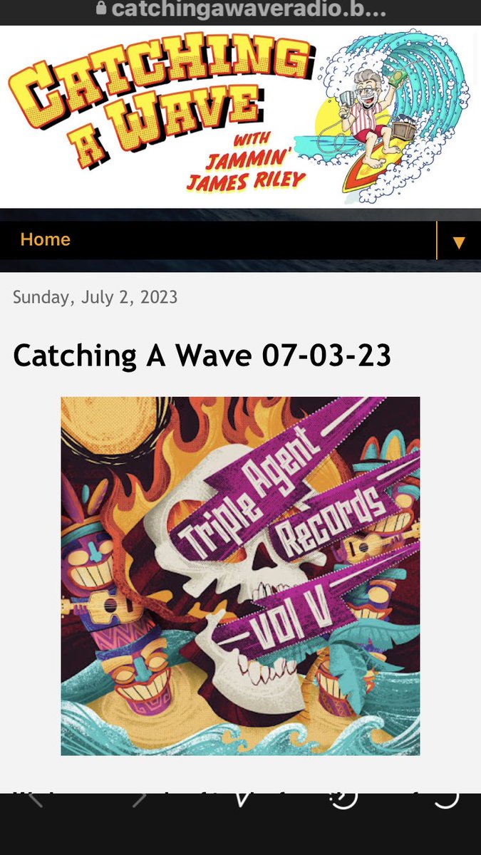 SurfSecretAgent's tweet image. Thank you @catchingawavefm &amp;amp; James Riley for spinning tracks from our label #TripleAgentRecords Promo Compilation Vol. V !! 

Download for FREE here: tripleagentrecords.bandcamp.com

Listen to the radio show here: 
catchingawaveradio.blogspot.com/?m=
