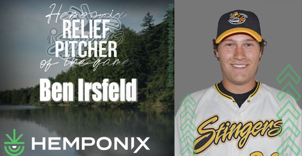 WillmarStingers's tweet photo. Came through in the clutch in extras!

Congrats to @BenIrsfeld22, tonight’s @hemponix Relief Pitcher of the Game https://t.co/heqbhsUm5I