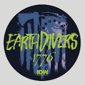 cool Earthdivers pin, at the @IDWPublishing booth for #SDCC2023.