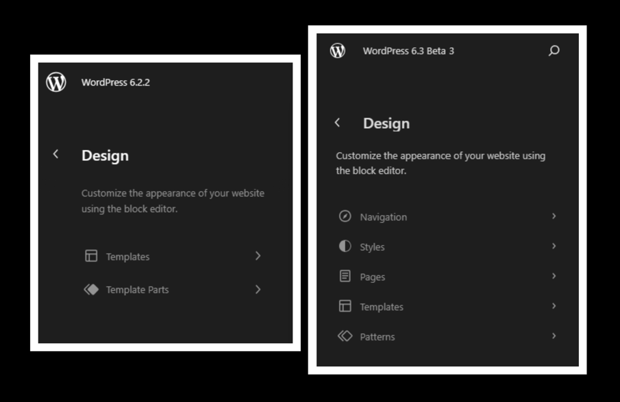 TheKafleG's tweet photo. The WordPress editor design, WordPress 6.2 (Now), and WordPress 6.3 (Coming soon)! 

Everything is organised correctly in the editor now. 
#WordPress https://t.co/TlYcGslvKN