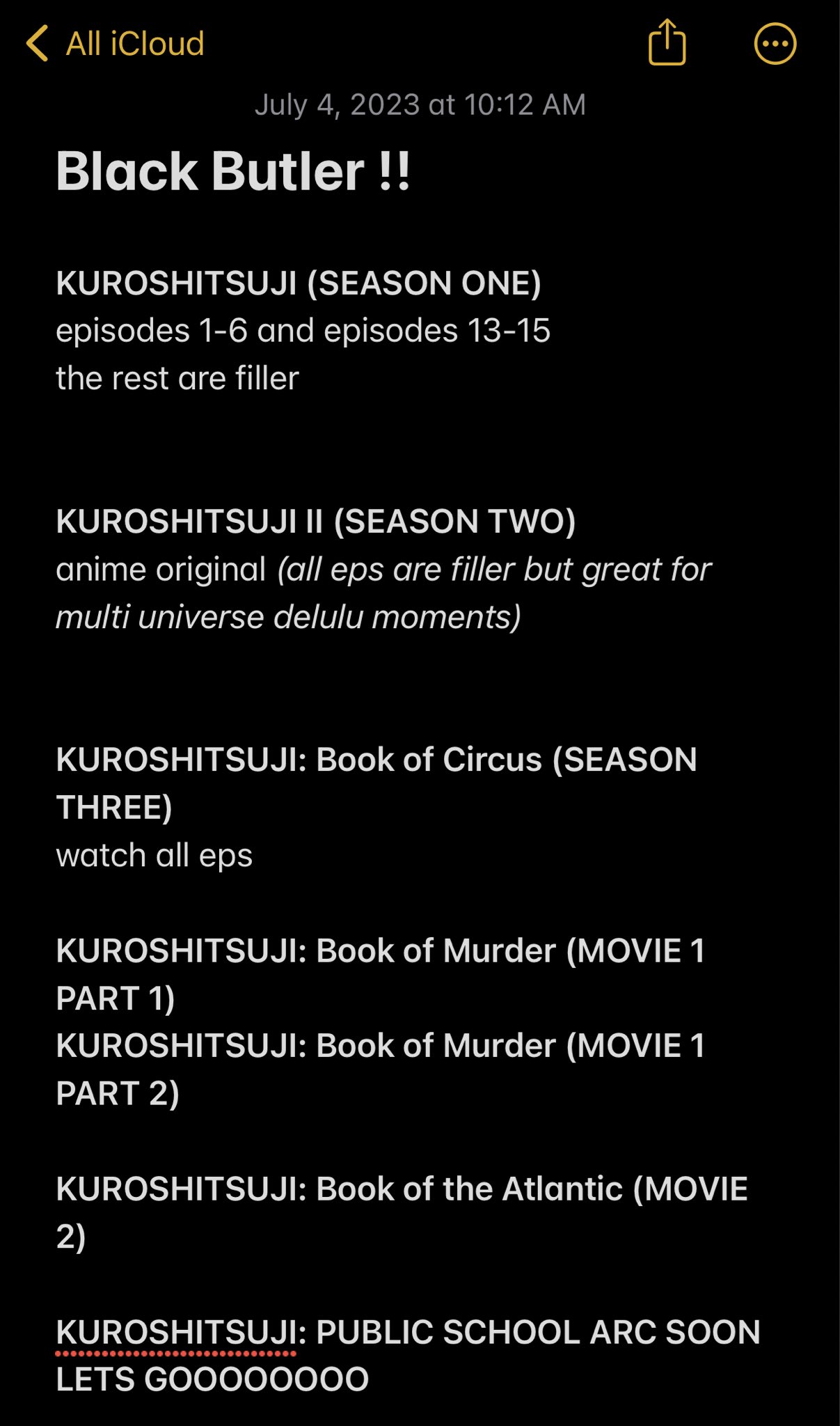 yo ♤ s4 soon!! on X: so heads up!! kuroshitsuji/black butler anime has a  lot of filler content. so in this guide, the order of the episodes listed  are based from canon/the