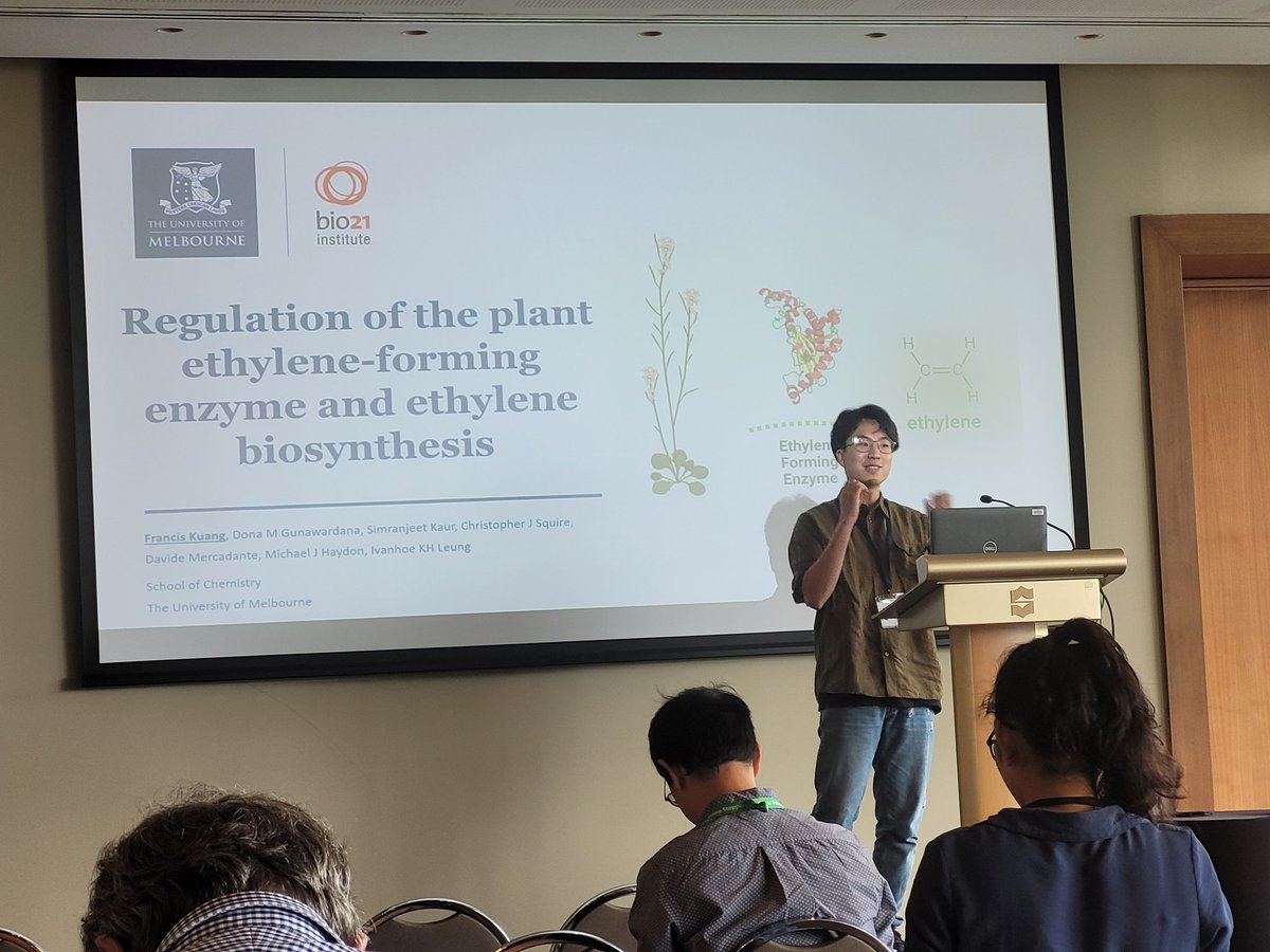 Good luck <a href="/FrancisKuang/">Francis Kuang</a> <a href="/ChemistryUoM/">School of Chemistry | University of Melbourne</a> <a href="/Bio21Institute/">Bio21 Institute</a> for your talk in the ECR session of the 1st <a href="/RACInational/">Royal Australian Chemical Institute</a> <a href="/GASC_OZ/">GASC.OZ</a> Green and Sustainable Chemistry and Engineering Conference. Francis will talk about his PhD work on ethylene biosynthesis for sustainable agriculture