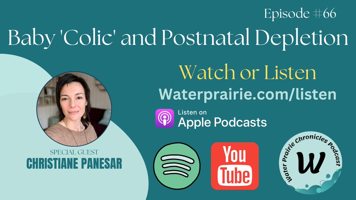 WaterPrairie's tweet image. 🎙️ Join us for episode 66 as we talk with Christiane Panesar, an expert in helping exhausted mothers conquer fatigue and improve their well-being. Learn what role colic plays in it all. 
Can you guess the lie in Christiane's "facts?"  
#colic #postnatal #mothershealth #baby #mom