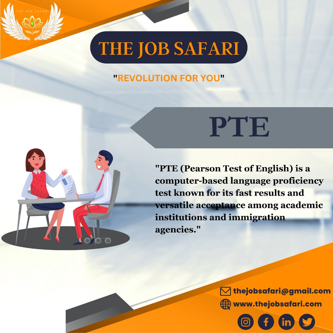 Precision and Excellence Unleashed: Elevating your Success with PTE Proficiency

Follow: #jobsafari

#pte  #PTEExamPrep #PTEPrepTips #StudySmart #PTEExam #EnglishProficiency #LanguageSkills #PTEAcademic #indian #gujrat #himatnagar