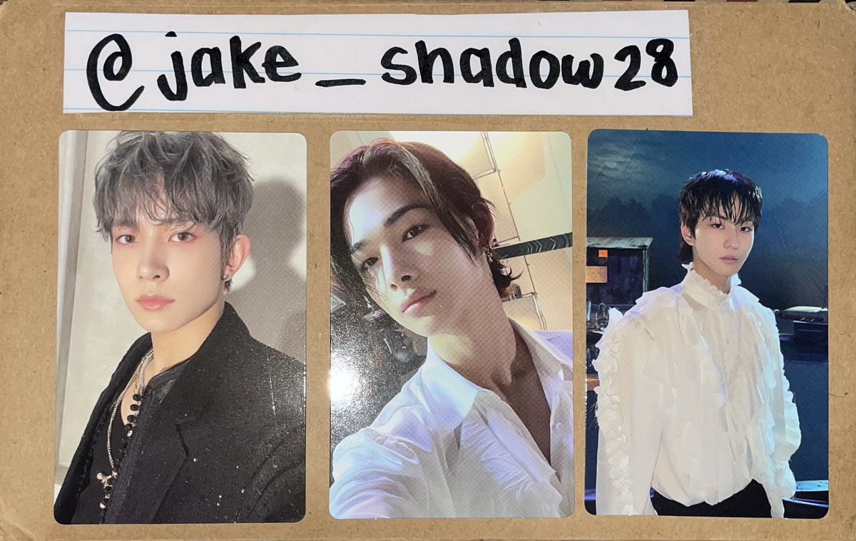 jake_shadow28's tweet photo. WTT US &amp; CANADA 

Trading ENHYPEN DARK BLOOD Photocards

Trade/Want - Jake, Jay, Sunghoon equivalents

Stamped Mail or Tracked optional 
#enhypen_dark_blood @enhypentradeUS https://t.co/lIZUTRt6BY