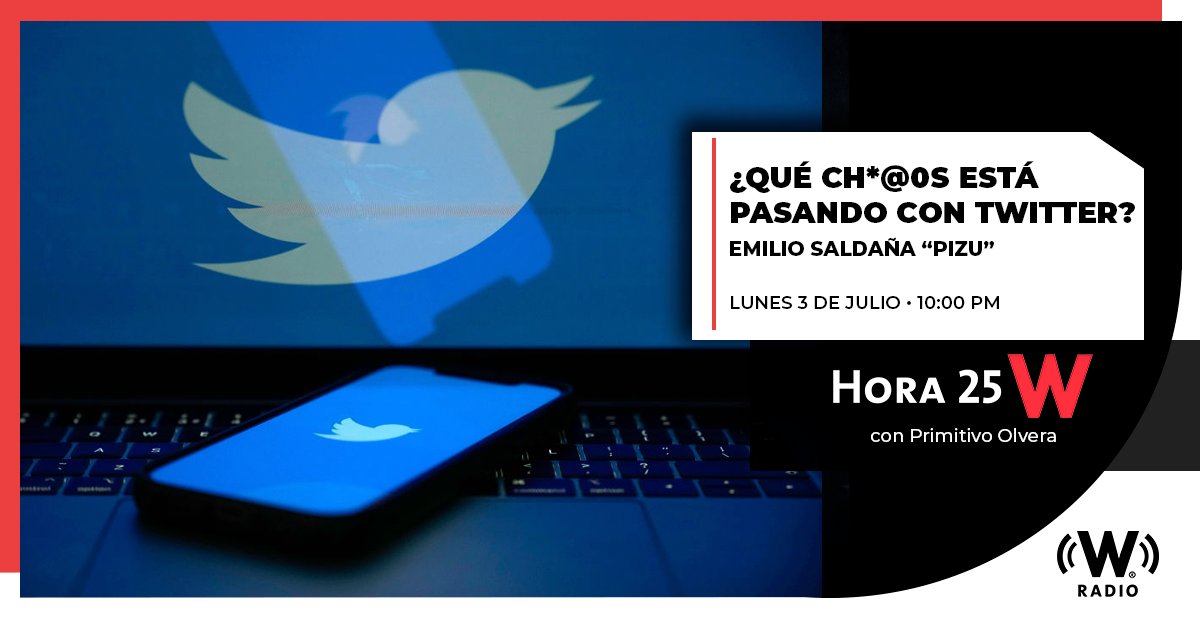 WRADIOMexico's tweet image. 1⃣Hoy en @hora25mx  revisaremos lo que está pasando con @Twitter. Escucha a @PrimoOlvera y @Pizu 

2⃣Hablaremos también de #CONTEC México con su dir. Marifé Boix García

3⃣Y @PaulAlAire nos trae efemérides y el #clubdelos27

10 p.m- 96.9 FM 📻
🔊bit.ly/WRadioAlAire