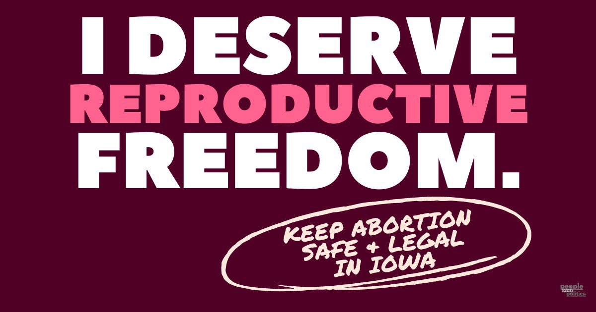 Do you support reproductive freedom? #IAGovernor and #ialegis politicians are planning a special session to take away our rights and ban all abortions. Sign now and protect your reproductive freedom! #PeopleOverPolitics
 
Sign the petition and share: actionnetwork.org/petitions/iowa…