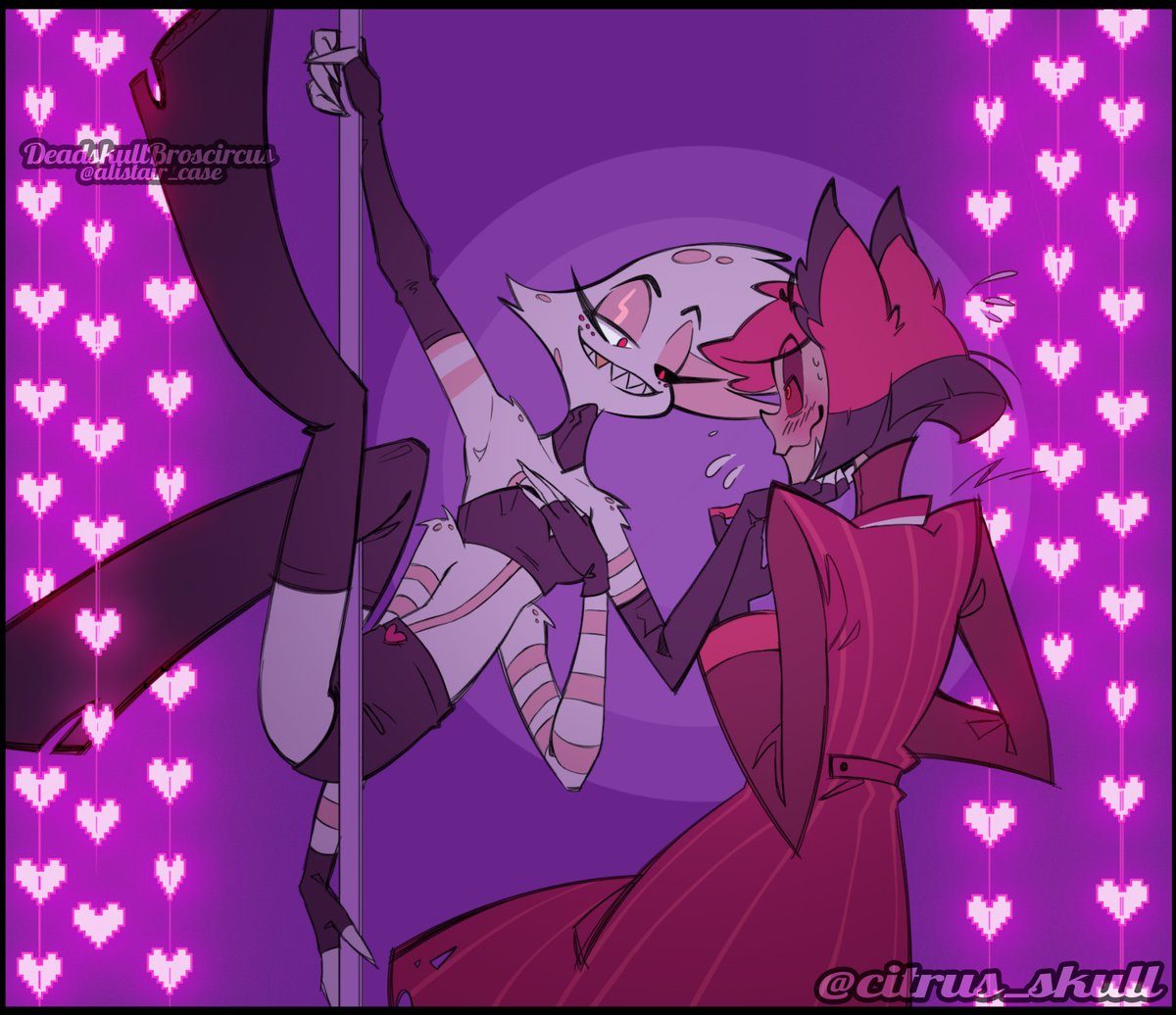 citrus_skull's tweet photo. I'm postin' the unfinished version because I don't intend on finishing it and returning here anyways. Figured I shouldn't leave it on a cliffhanger, y'know?

#radiodust #alastor #angeldust #hazbinhotel #fanart https://t.co/vMZQ0dYHOO