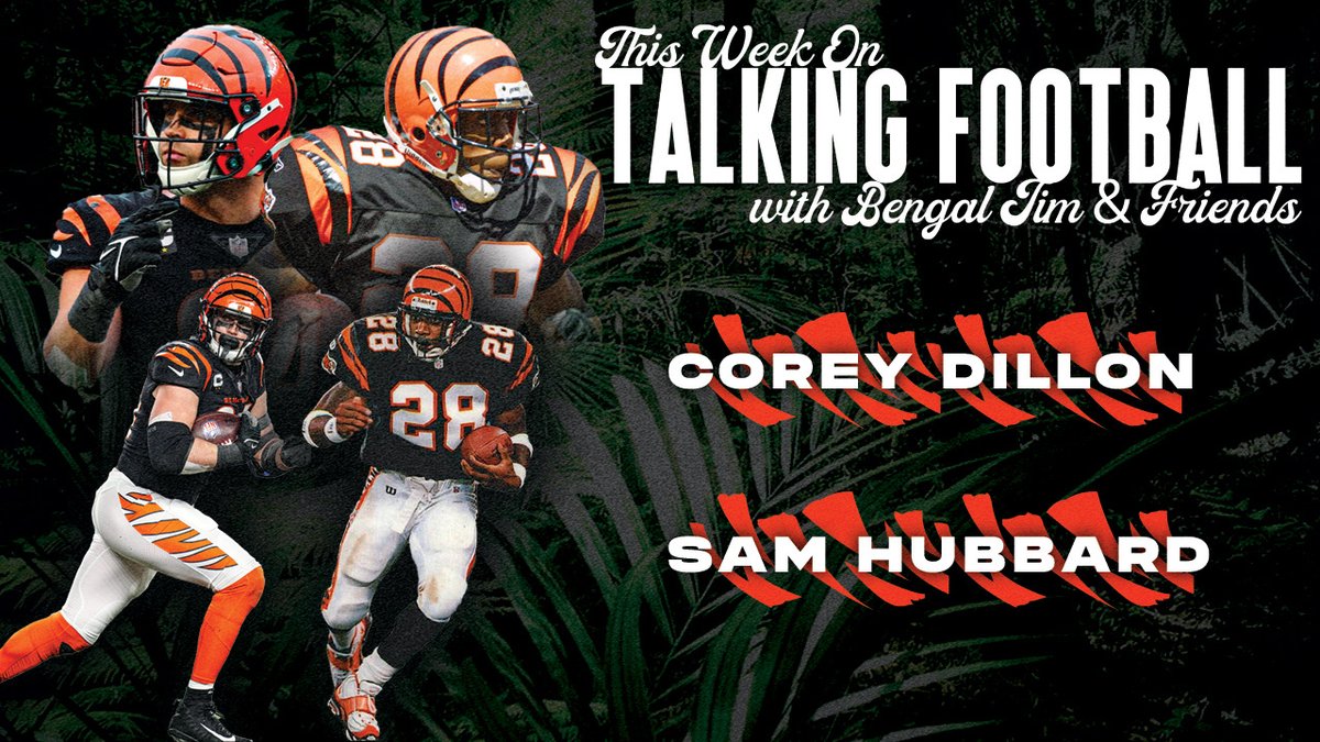 bengaljims_BTR's tweet photo. 🚨START OF SEASON 4🚨 

Two BIG guests to kick off season four! The Cincinnati Kid, @Sam_Hubbard_  &amp; the best RB in @Bengals history, Corey Dillon.  

LIVE at 8:00pm July 9th on FB, Youtube &amp; twitter.

MAKE SURE TO SUBSCRIBE HERE https://t.co/CleGn70Rhf https://t.co/iiKRRGYywE