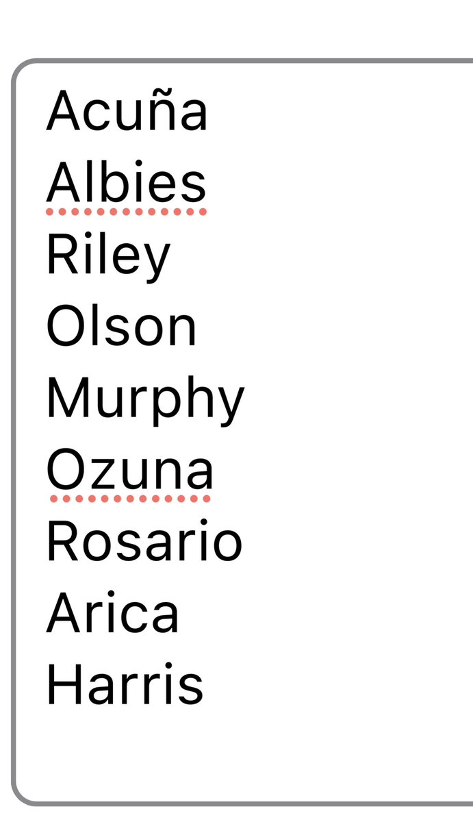 MeetMetsTracker's tweet photo. We put tonight’s @Braves line up in a randomizer. Which one you want to pitch against? A thread. (First one is the actual lineup) #thislineup https://t.co/fFUDyUrfhf