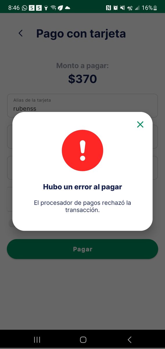 ANG1411's tweet photo. @CFE_Contigo sigo en espera de la solución 5 tarjetas y ninguna pasa y sale esta leyenda https://t.co/gHAgMG5L9t