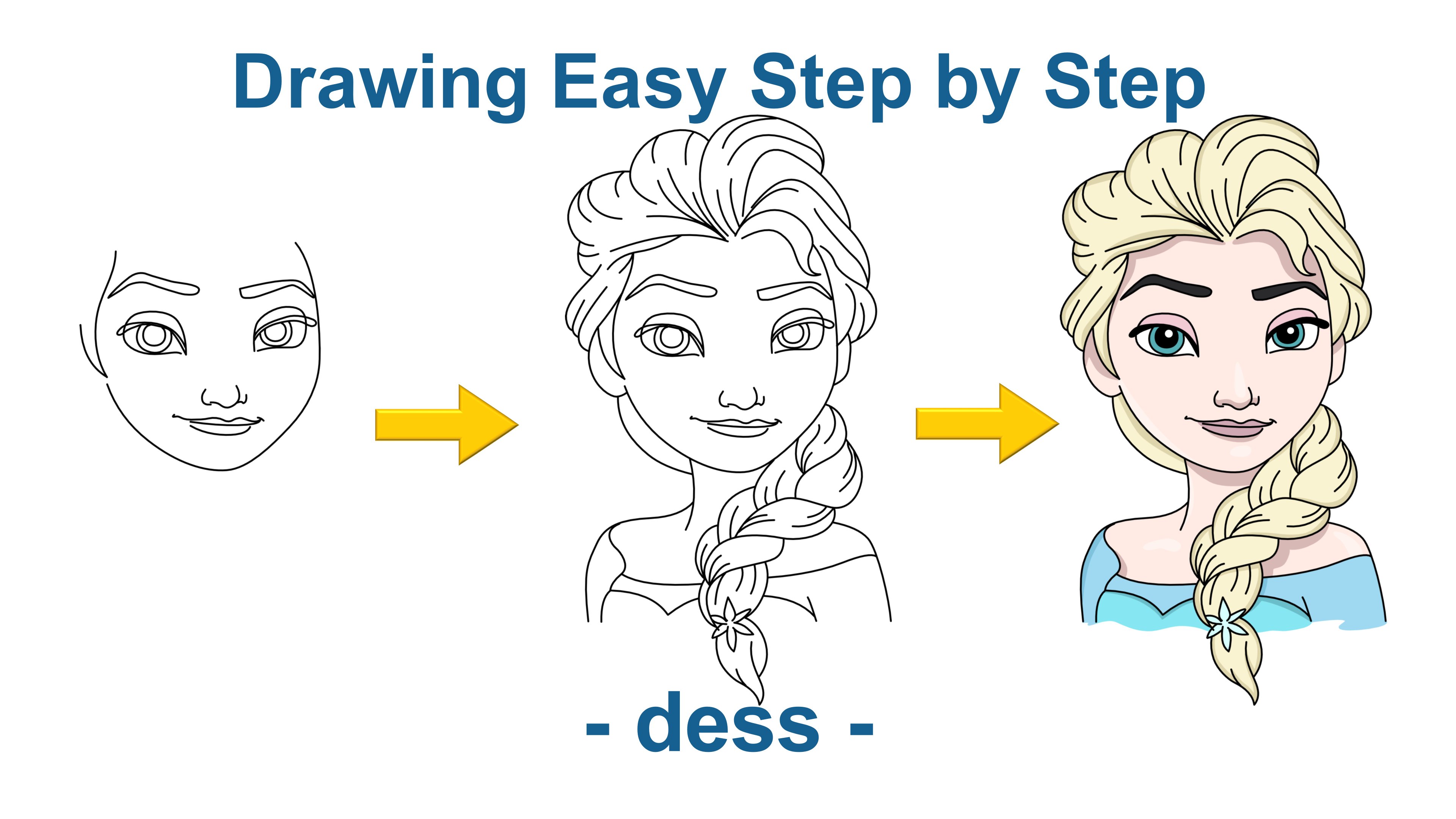 How to draw elsa 2024 step by step