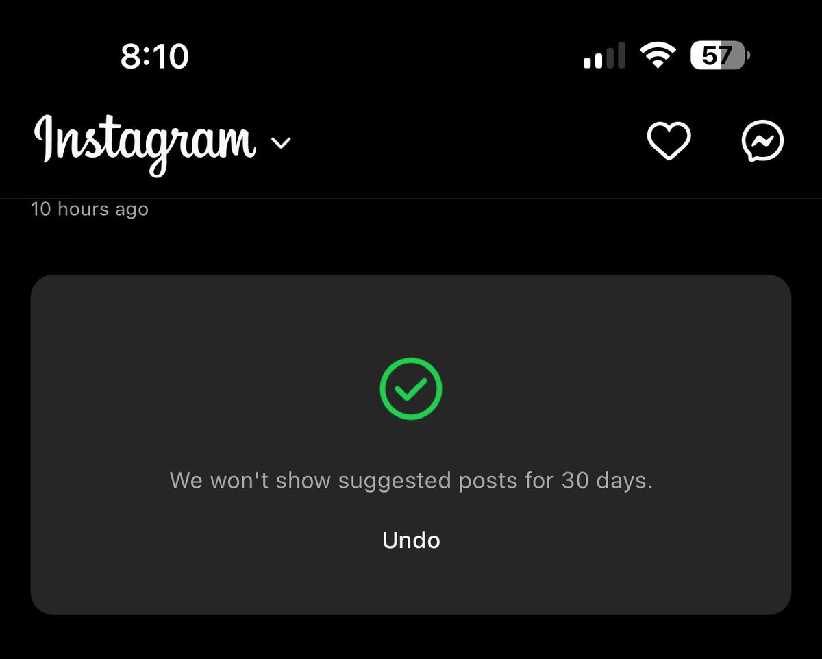 Monthly reminder that “Snooze all suggested posts” makes your Instagram Feed a better place to be