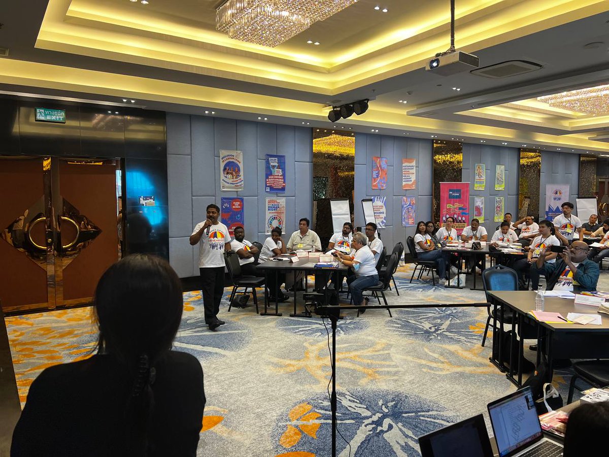 mfasia_'s tweet photo. The 1st day of the capacity building program in Bangkok wrapped up successfully! Here are highlights from the PM sessions where discussions were held on the Migrant Worker Convention &amp; International Labor Standards -
#MigrantsVoicesMFA
#MigrantsVoicesMFA_Day1
#MigrantsForMigrants https://t.co/9MbxkyCKcp