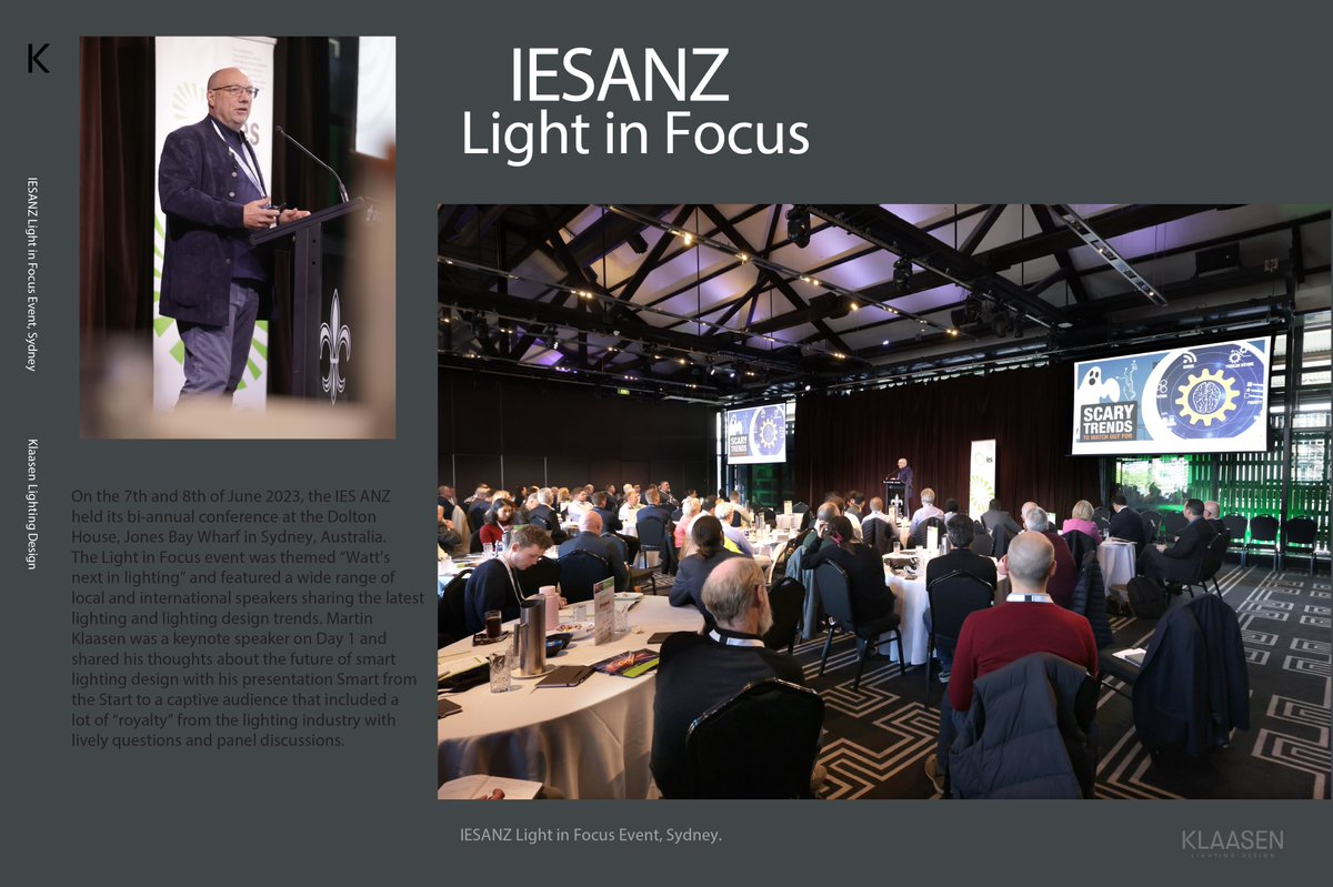 On the 7th and 8th of June 2023, the IES ANZ held its bi-annual conference at the Dolton House, Jones Bay Wharf in Sydney, Australia. 

#KLD #KlaasenLigthingDesign #IESANZ #Sydney #Conference #LightingDesign #Lighting