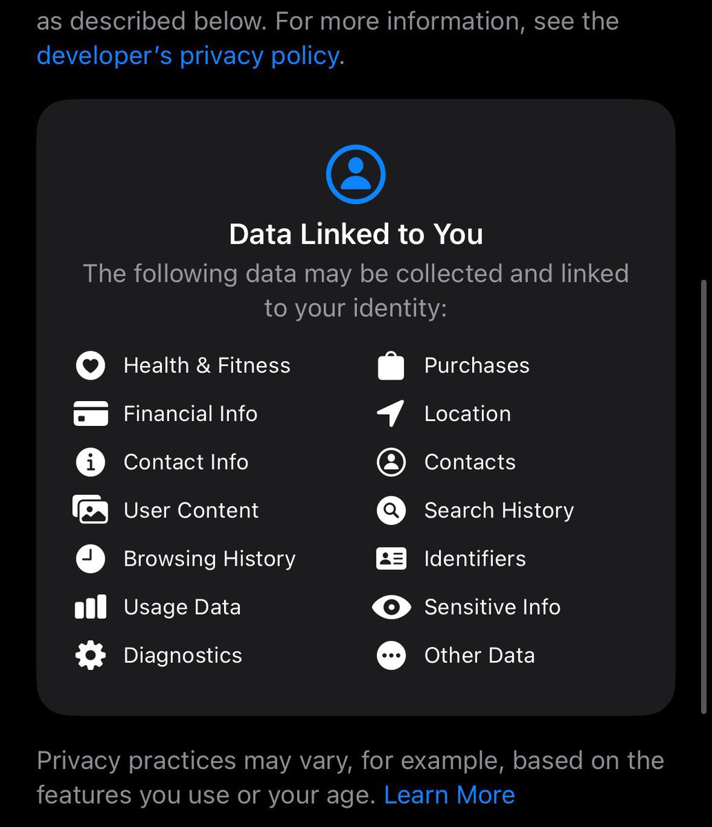 ClaireSilver's tweet photo. Data collected by Instagrams upcoming Twitter competitor, “Threads.”

This is not only greedy, it’s dangerous. I’m physically repulsed. https://t.co/uUATir9P0Z