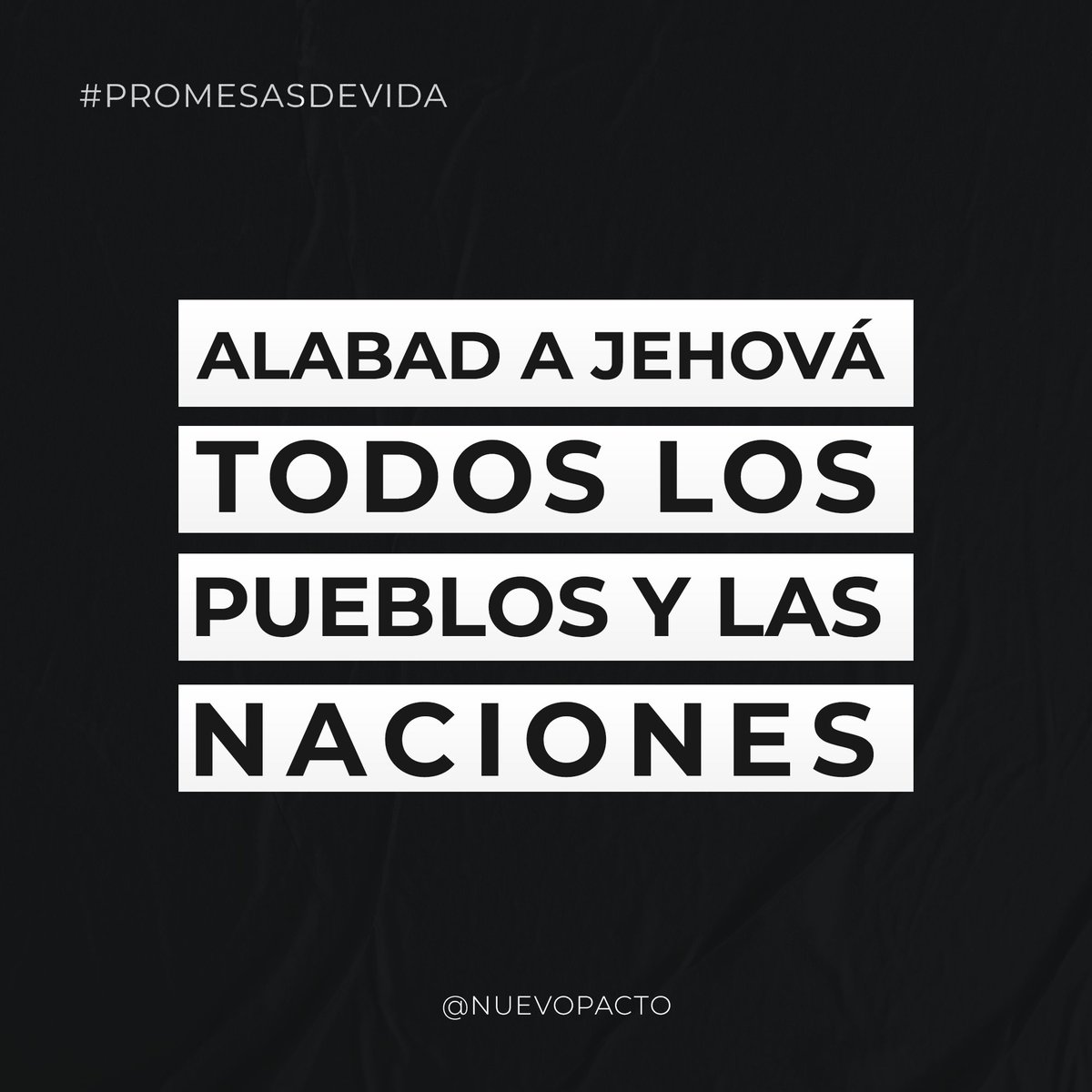 NuevoPactoSS's tweet photo. π£π₯π’π ππ¦ππ¦ ππ π©πππ
Alabad a JehovΓ‘ desde los cielos en las alturas, cantad a Dios.
Alaben su Nombre, toda creaciΓ³n le alabe, tus hijos hoy te cantan.
#Promesasdevida #Exaltemos #Alabanza #NuevoPacto https://t.co/9KJ0S0eWlr
