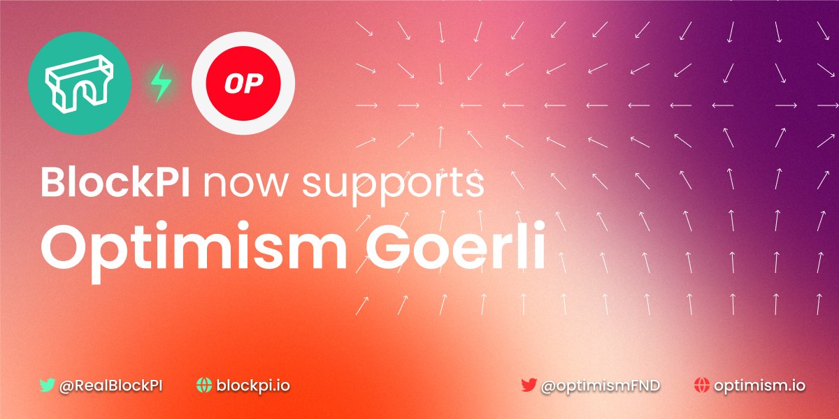 RealBlockPI's tweet image. GM🫡, Developers, start your engines!

BlockPI has fired up support for the @optimismFND  Goerli testnet.🎉

Now you can tune up your dApps and put the pedal to the metal before launching on Optimism mainnet.🙌

Click here to start👉blockpi.io

@OPLabsPBC