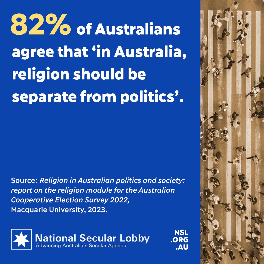 SecularLobby's tweet photo. Australians want a truly #SecularAustralia.
Full survey results: https://t.co/MdkuFDCaVM
#auspol https://t.co/b8aL021Dpv