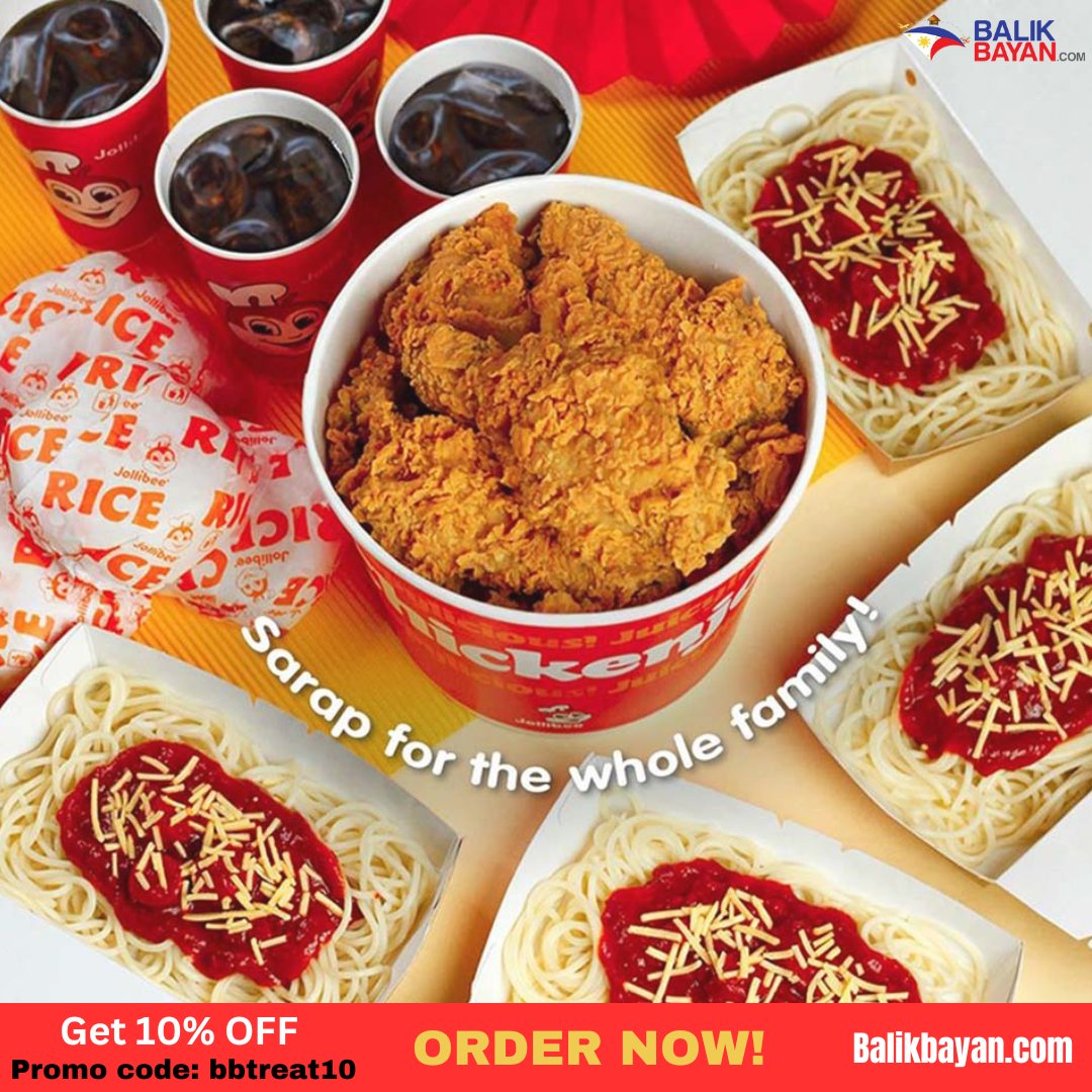 BB_Pasabuy's tweet photo. Give your family a super treat with Balikbayan Jollibee Meal! We’ll bring home the favorite Crispylicious, Juicylicious Jollibee. Get 10% off now! Order now📷
#BalikbayanJollibeeph #fooddeliveryph #pinoycelebration #jollibeedeliveryph #Filipinocelebration #ofwlove https://t.co/o0EsIsKIDt