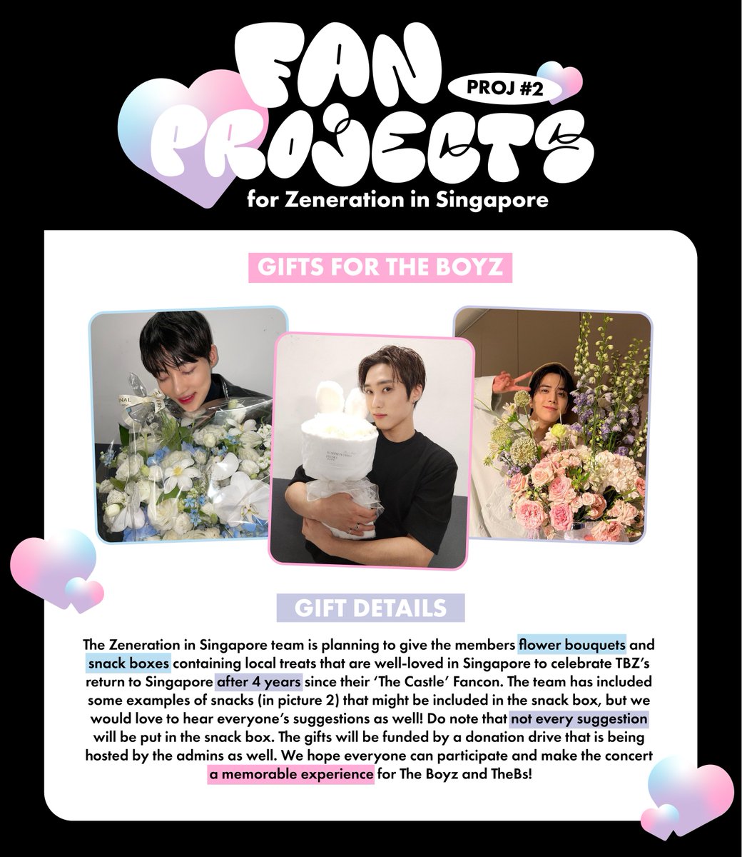 zenerationinsg's tweet photo. Hi THEBS!👋

What do you want to put into The Boyz’s personal goody bags for #ZENERATIONinSG?

Part of the donations will be used for this &amp; we can buy more if we exceed the goal! 💪

Suggestions: https://t.co/7vjz5fWaHP or reply below!

Donation link: https://t.co/kIhCTHabCq https://t.co/5gWdCk46Cm
