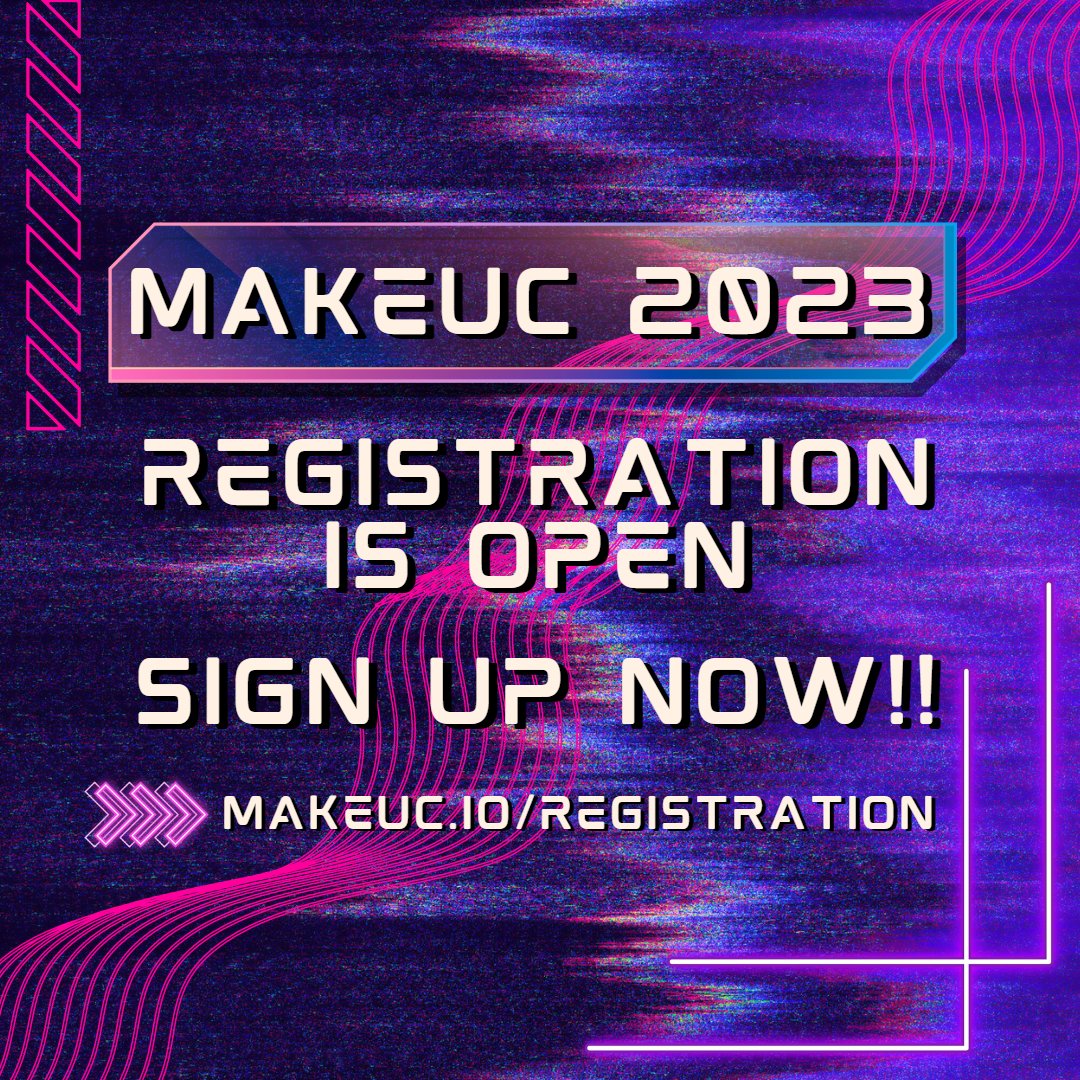 makeuc_io's tweet photo. The wait is officially over!! Registration for MakeUC 2023 is now officially OPEN!! Sign up now to secure your spot!! #MakeUC #MakeUC2023 #hackathon https://t.co/wxL2eU5DE2